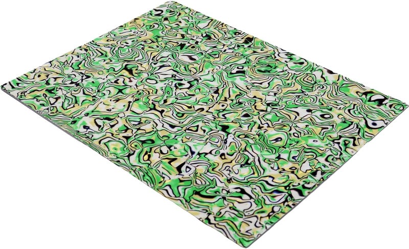 gonymask 3-Ply Guitar Pickguard 24x31DIY Material Blank Pick Guard Scratch Plate Sheet for Strat Tele Electric Guitar Jazz Precision Bass (Multicolored green shell) - Image 2